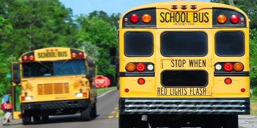 school bus action shot