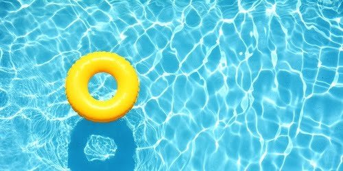 yellow float in pool concept