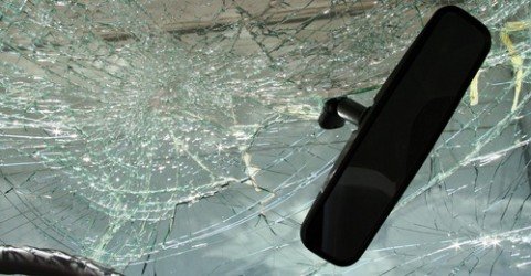 broken car mirror windshield