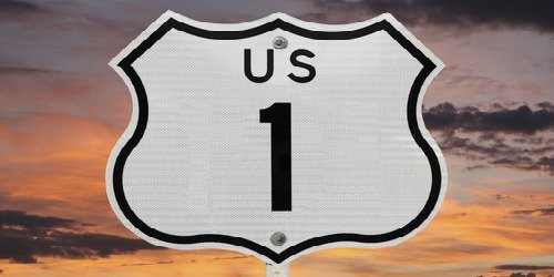 US 1 One sign