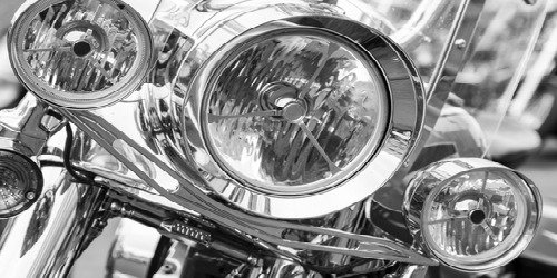 motorcycle headlight close