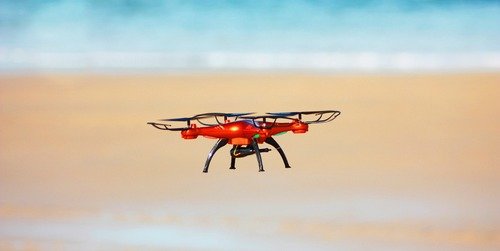 drone at the beach