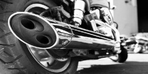 Motorcycle exhaust close